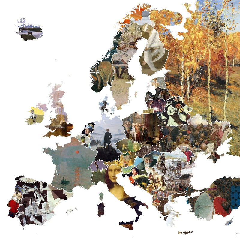 Mappa artistica dell'Europa. Sai quale artista rappresenta la Slovacchia?