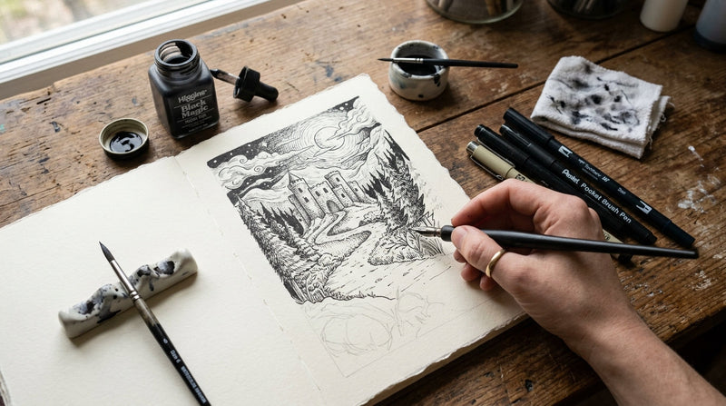 ARTMIE Inktober: Kompleten vodnik po vsakoletnem izzivu za umetnike