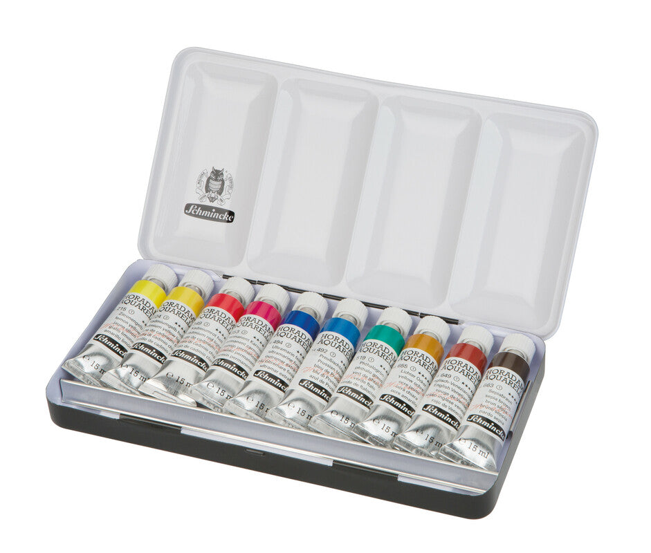 Set in metallo di colori ad acquerello Schmincke HORADAM 10 x 15 ml