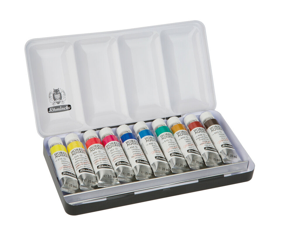 Set in metallo di colori ad acquerello Schmincke HORADAM 10 x 15 ml