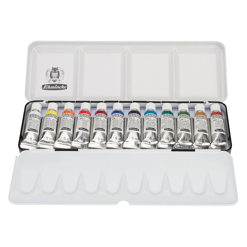 Colori a gouache Schmincke HORADAM in set di metallo, 12 x 5 ml
