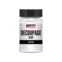 Colla e vernice per decoupage con glitter Pentart - 100 ml
