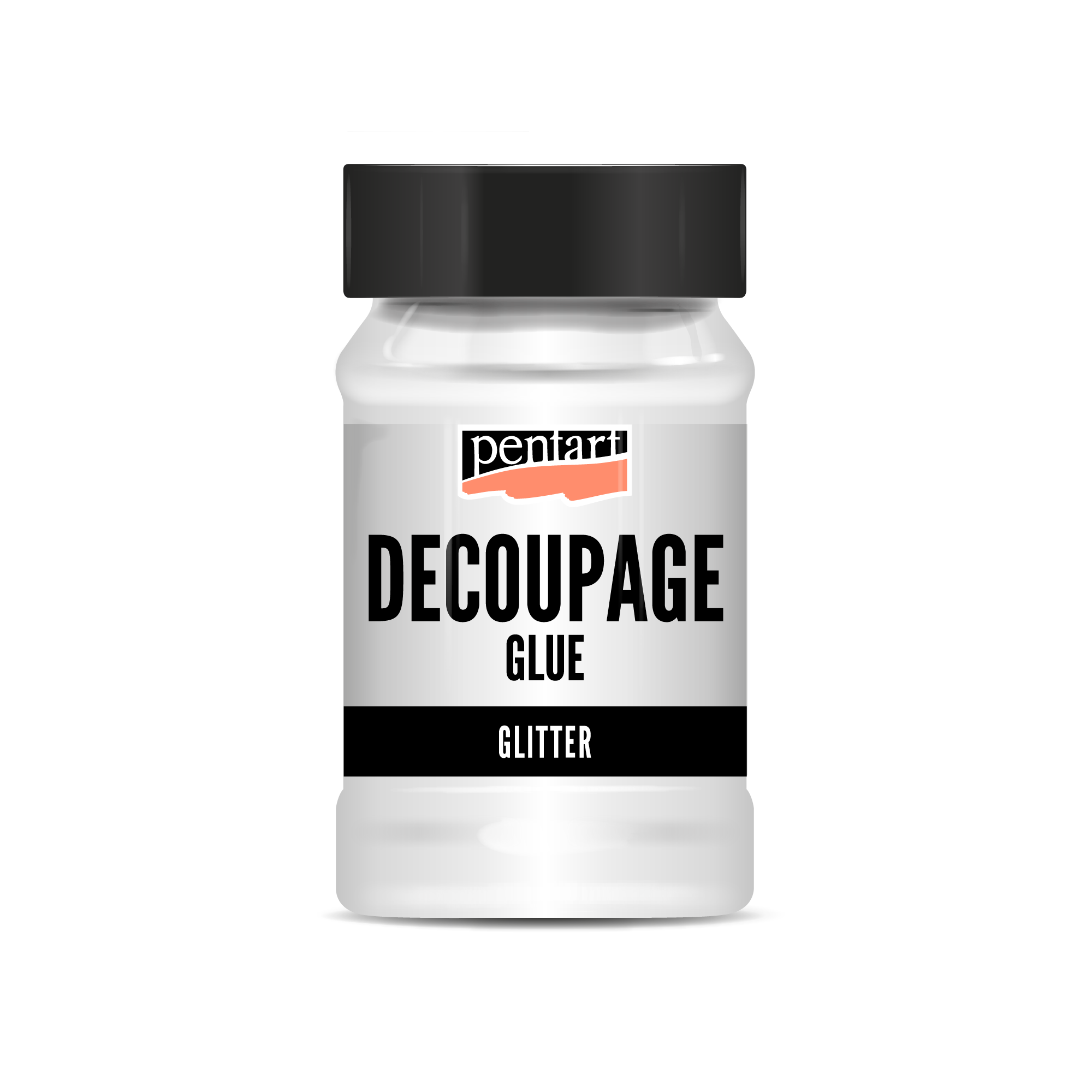 Colla e vernice per decoupage con glitter Pentart - 100 ml