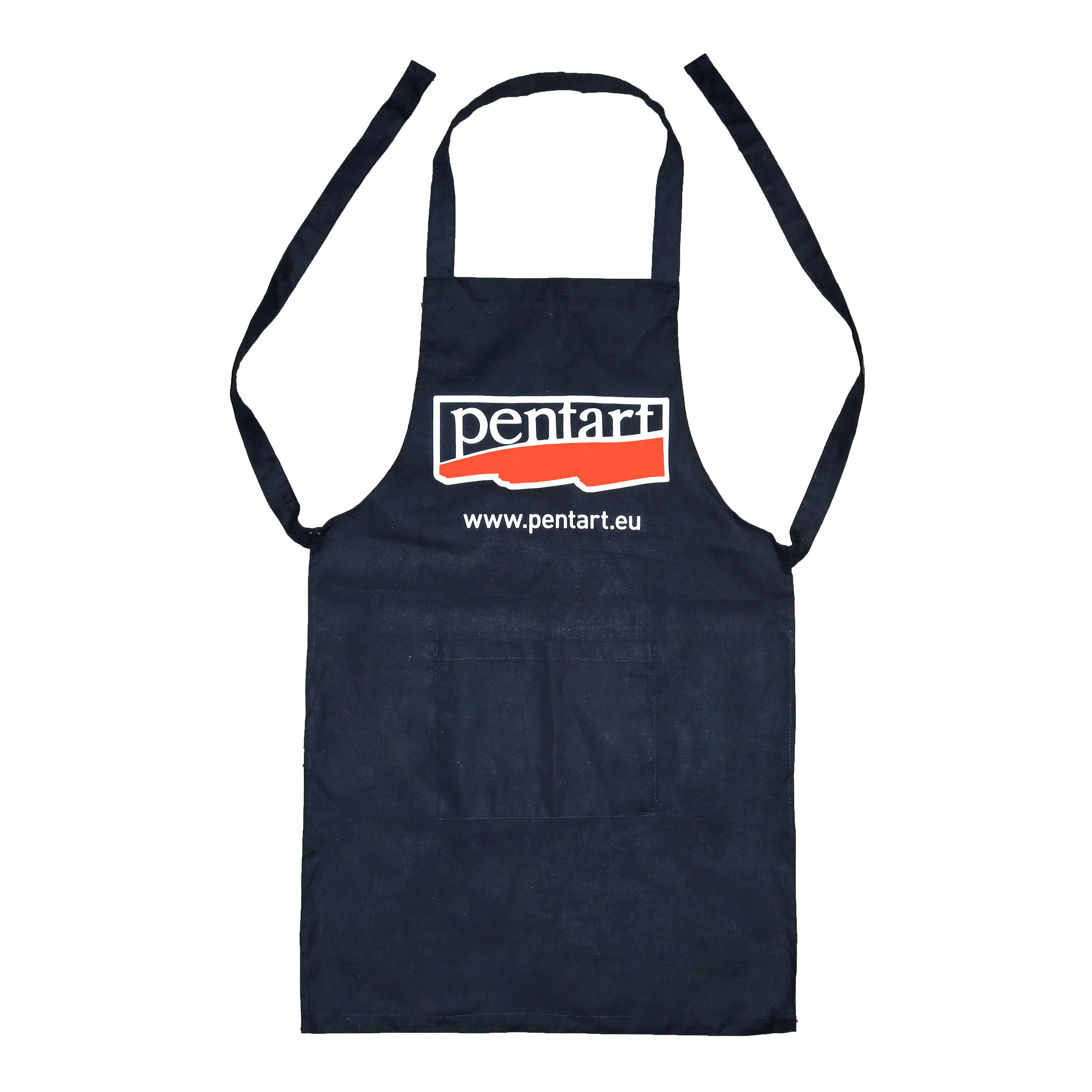 Grembiule di cotone con tasca - 70 x 75 cm – cm, black with Pentart logo