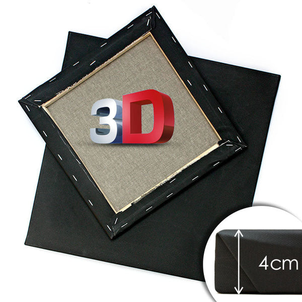 3D tela per pittura nera con telaio PROFI | varie dimensioni
