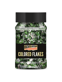 Fiocchi di lamina metallica Pentart 100 ml – green - silver