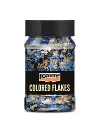 Fiocchi di lamina metallica Pentart 100 ml – blue - gold