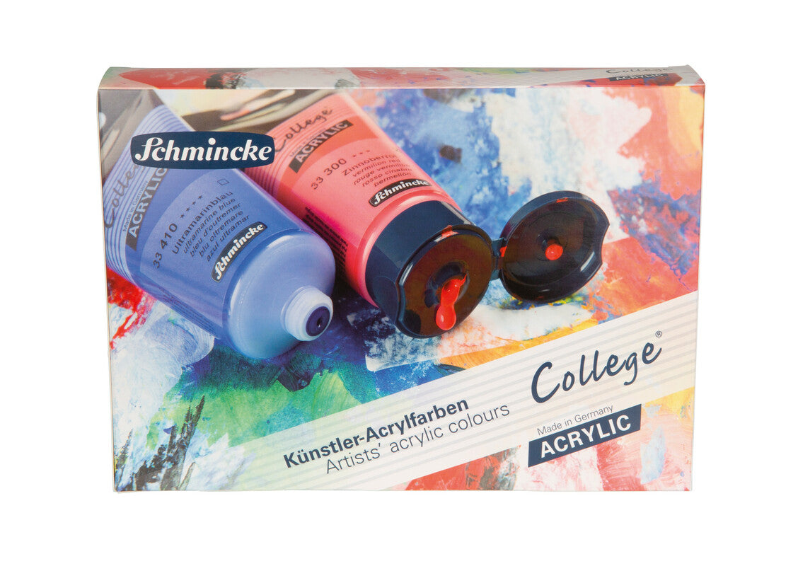 Colori acrilici Schmincke College Acrylic – set in cartone da 5 x 75 ml