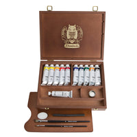 Cofanetto in legno con colori a olio Schmincke NORMA Professional 11 x 35 ml + accessori