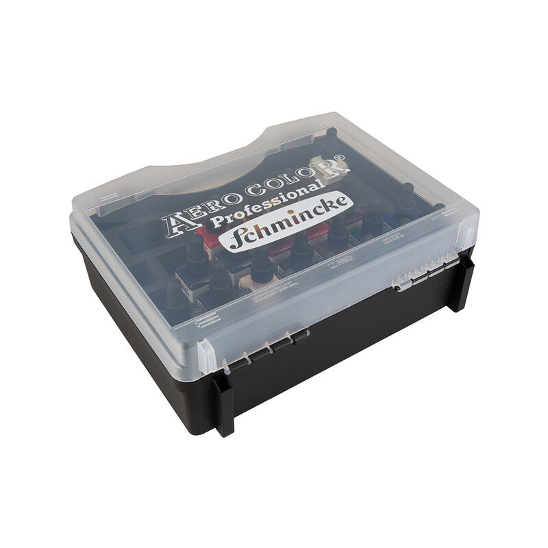 Set in plastica Schmincke AERO COLOR, 16 x 28 ml + 7 flaconcini vuoti