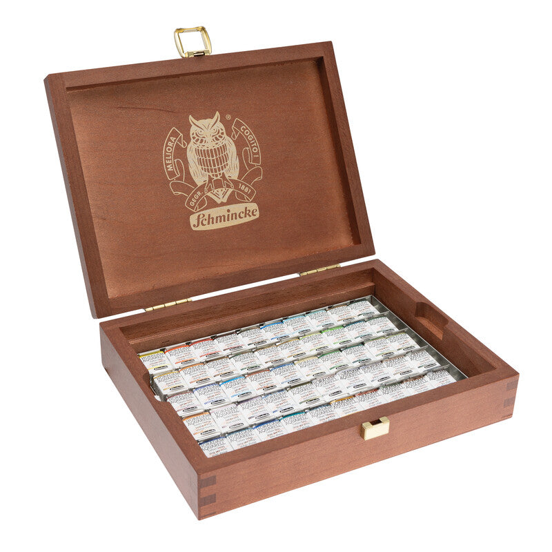 Set in legno di colori ad acquerello Schmincke HORADAM Super Granulation – 50 x 1/2 godet