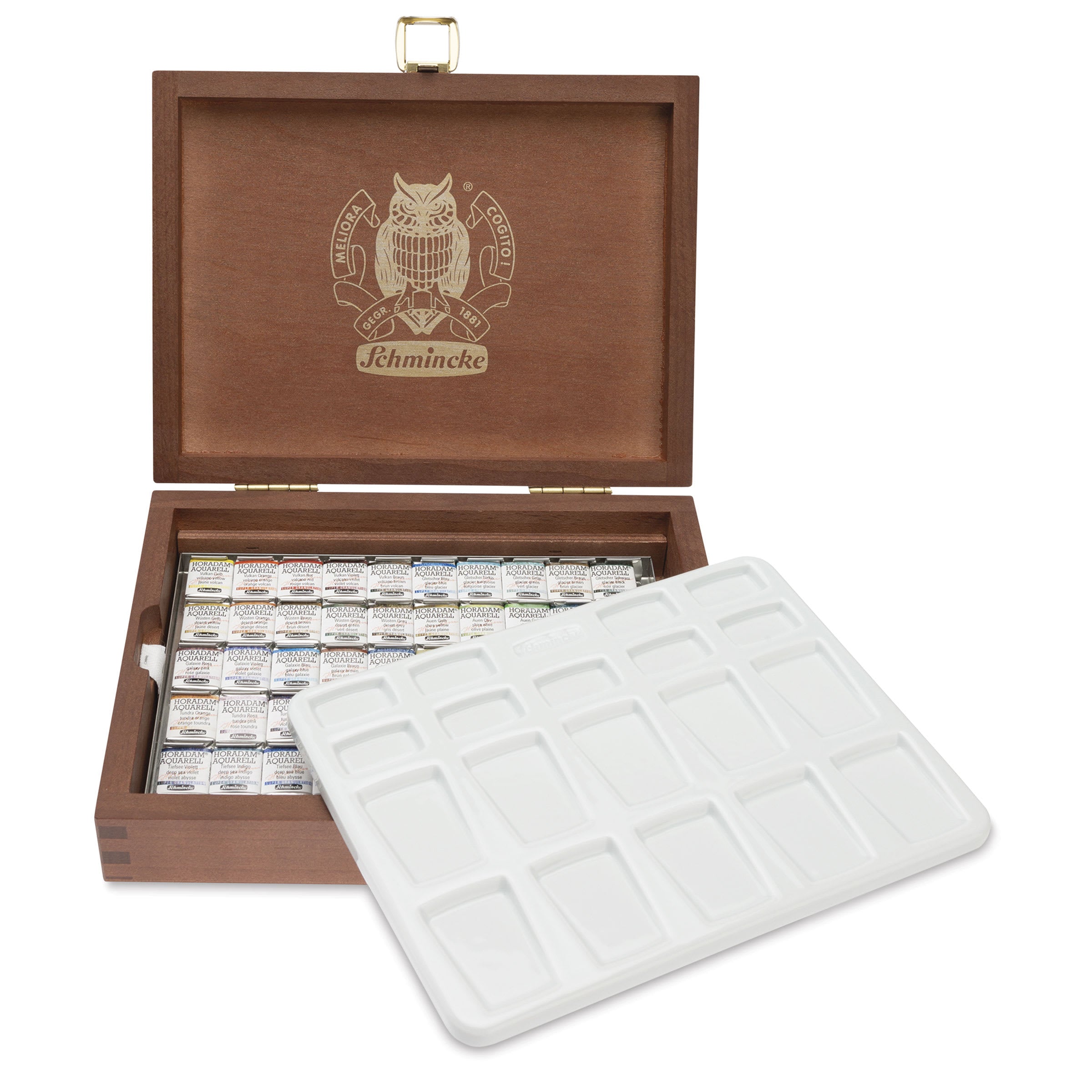 Set in legno di colori ad acquerello Schmincke HORADAM Super Granulation – 50 x 1/2 godet