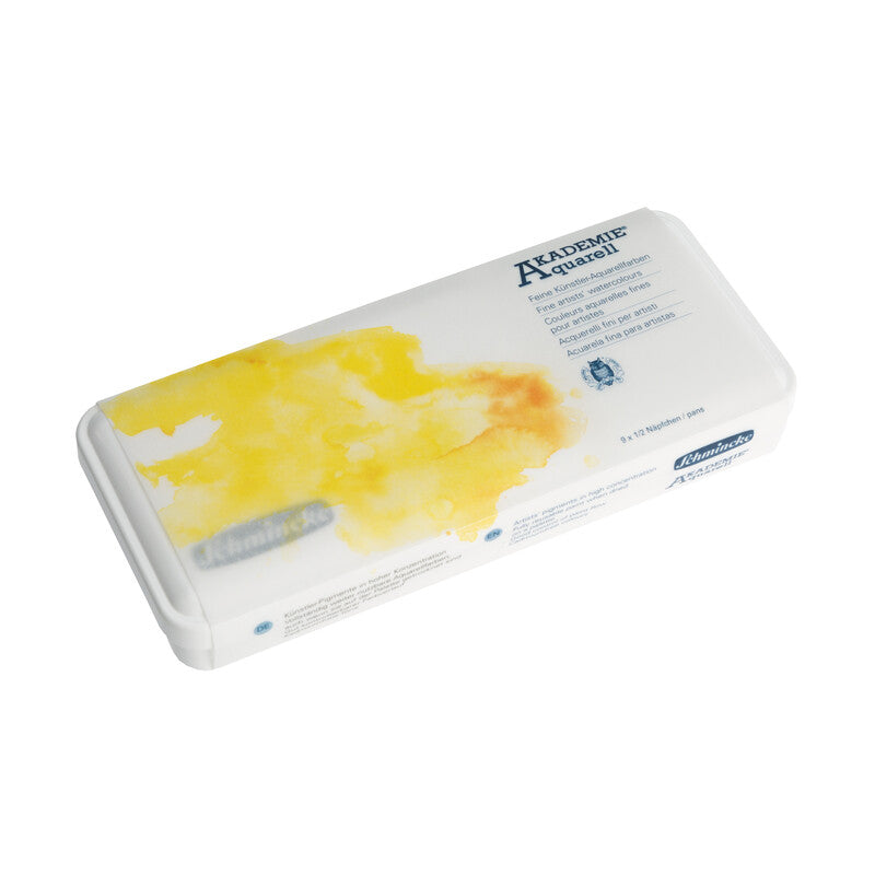 Colori ad acquerello Schmincke AKADEMIE Aquarell in scatola di plastica - 9 x 1/2 godet