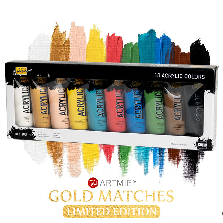 Solo Goya Acrylic Paints - ARTMIE Gold Matches | set di 10 x 100 ml