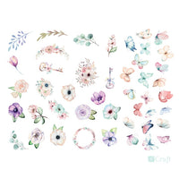 Ritagli di carta con fiori e farfalle Boho - Set di 50 pezzi