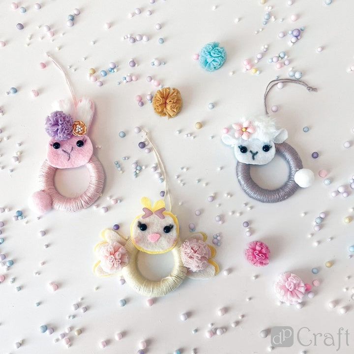 Pom pom in tulle per l'artigianato | 20 pezzi, colori pastello, 2 cm