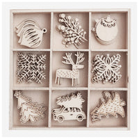 Set degli ornamenti in legno - 45 pezzi