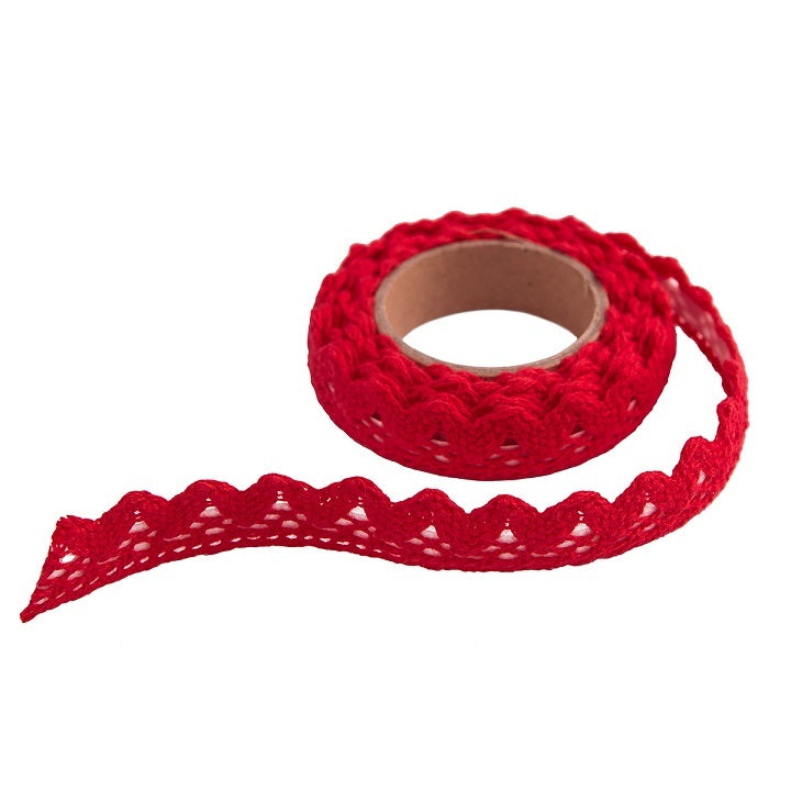 Pizzo adesivo in cotone 1.8 m - Red