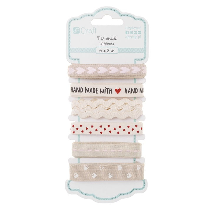 Nastri di cotone "Handmade with Love" (fatti a mano con amore)