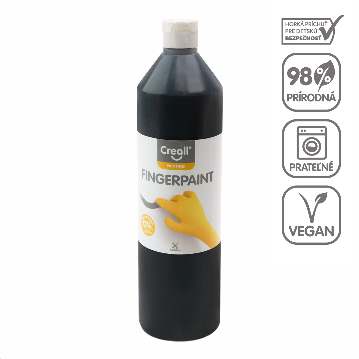 Pittura a dita Creall - 750 ml – nero
