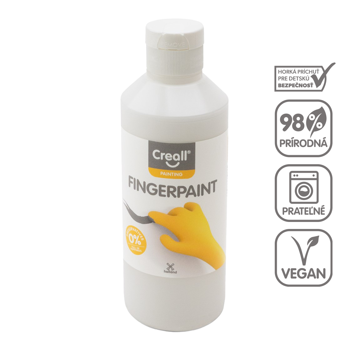 Pittura a dita Creall 250 ml – bianco
