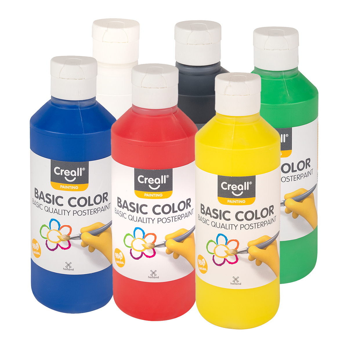 Colori a tempera Creall – set 6 × 250 ml, colori assortiti