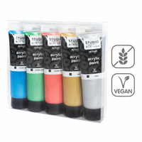 Creall set di colori acrilici Studio acrylics, 5 x 120 ml, mix – metallici ×