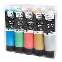 Creall set di colori acrilici Studio acrylics, 5 x 120 ml, mix