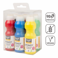 Set di tempere con spugnetta Creall Spongy – 6 × 70 ml