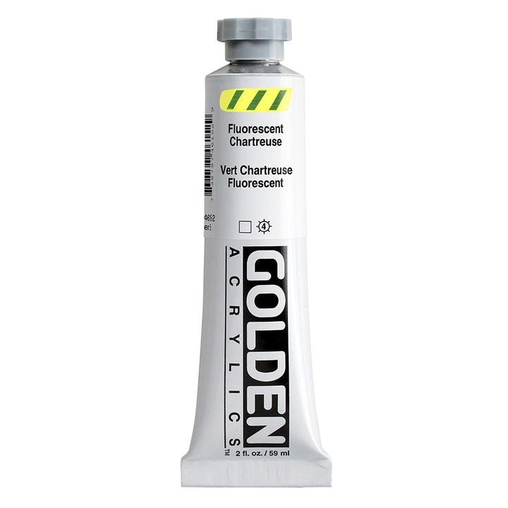 Vernice acrilica fluorescente GOLDEN Heavy Body – 4615 giallo chartreuse