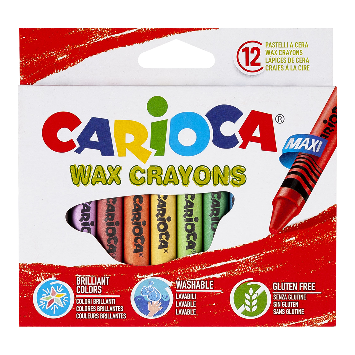 Pastelli a cera Carioca Maxi, 12 pz