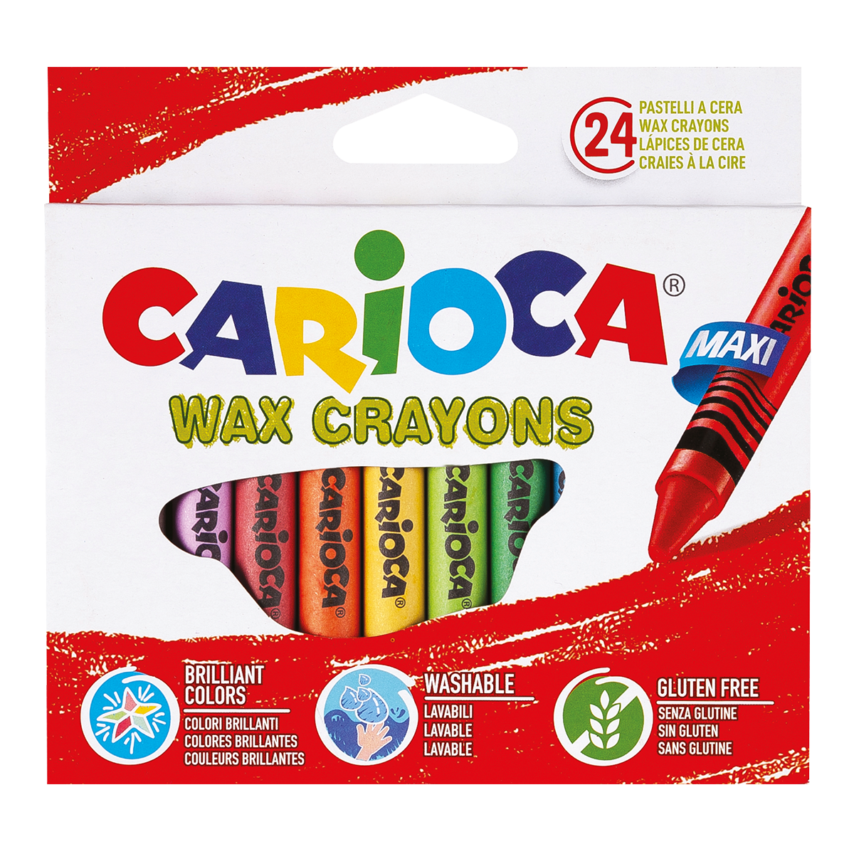 Pastelli a cera Carioca Maxi, 24 pz