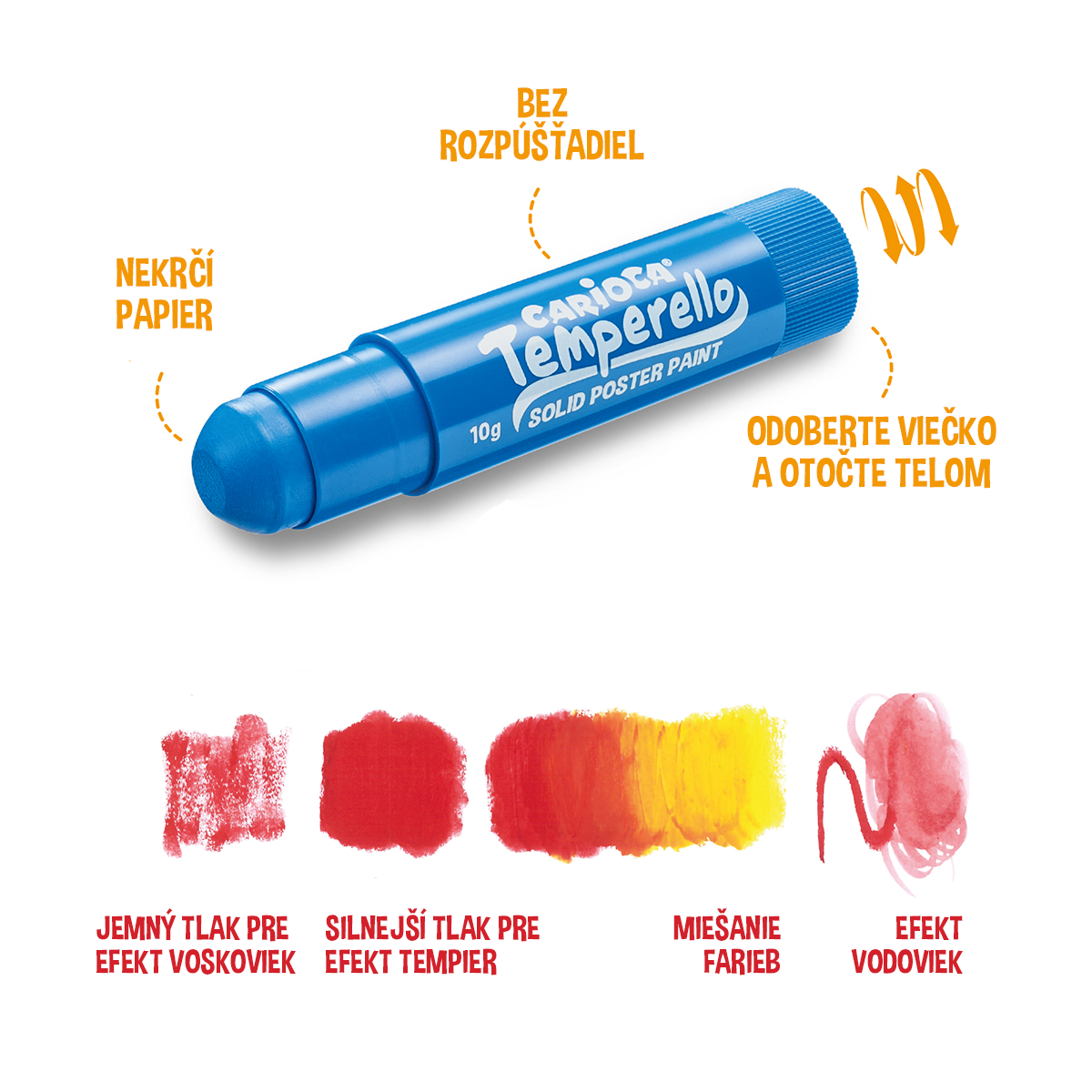 Carioca tempere per tessuti in stick – set da 10 pz