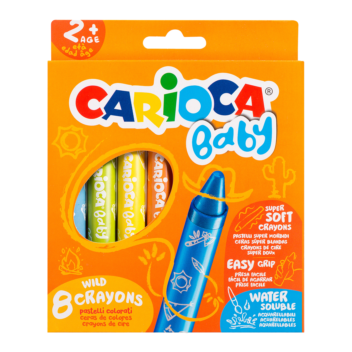 Carioca pastelli a cera Baby Wild 2+, 8 pz