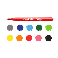Pennarelli a punta a pennello Carioca Brush, 10 pz, colori assortiti