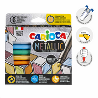 Pennarelli Carioca Metallic, punta maxi, colori assortiti