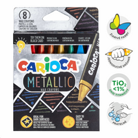 Pastelli a cera triangolari Carioca Metallic, 8 pz