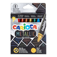 Pastelli a cera triangolari Carioca Metallic, 8 pz