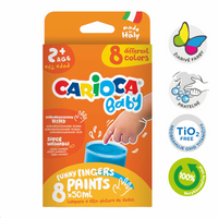 Colori a dita Carioca Baby 2+, 8 × 50 ml