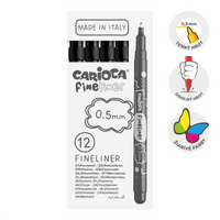 Fineliner a punta fine Carioca Fineliner 0,5 mm – 12 pz – nero