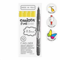 Fineliner a punta fine Carioca Fineliner 0,5 mm – 12 pz – giallo