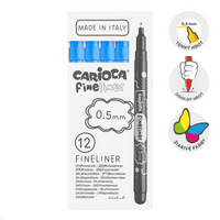 Fineliner a punta fine Carioca Fineliner 0,5 mm – 12 pz – azzurro
