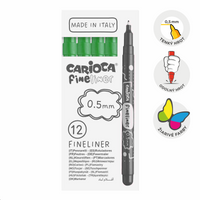 Fineliner a punta fine Carioca Fineliner 0,5 mm – 12 pz – verde