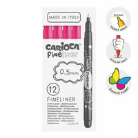 Fineliner a punta fine Carioca Fineliner 0,5 mm – 12 pz – rosa