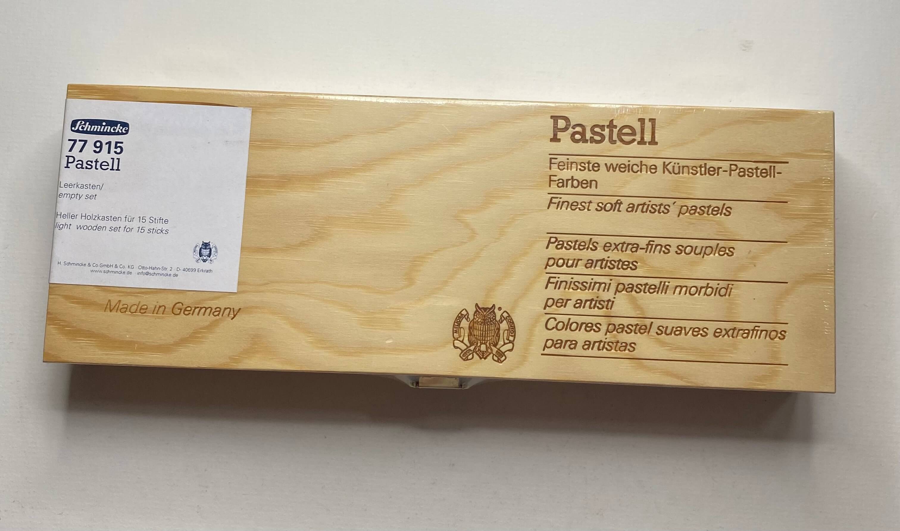 Scatola in legno per 15 pastelli Schmincke