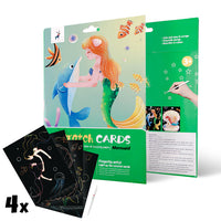 Immagini magici per graffiare per bambini - Sirena - 4 pz