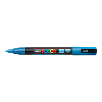 Pennarello Posca PC-3ML, 0,9 1,3 mm, glitterato – azzurro (L8