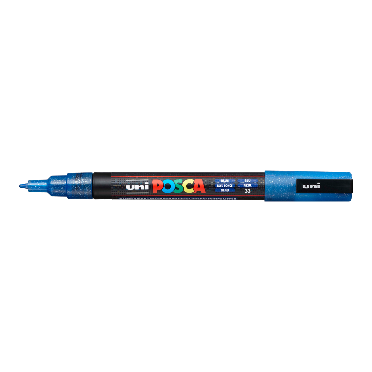 Pennarello Posca PC-3ML, 0,9 1,3 mm, glitterato – blu (L33