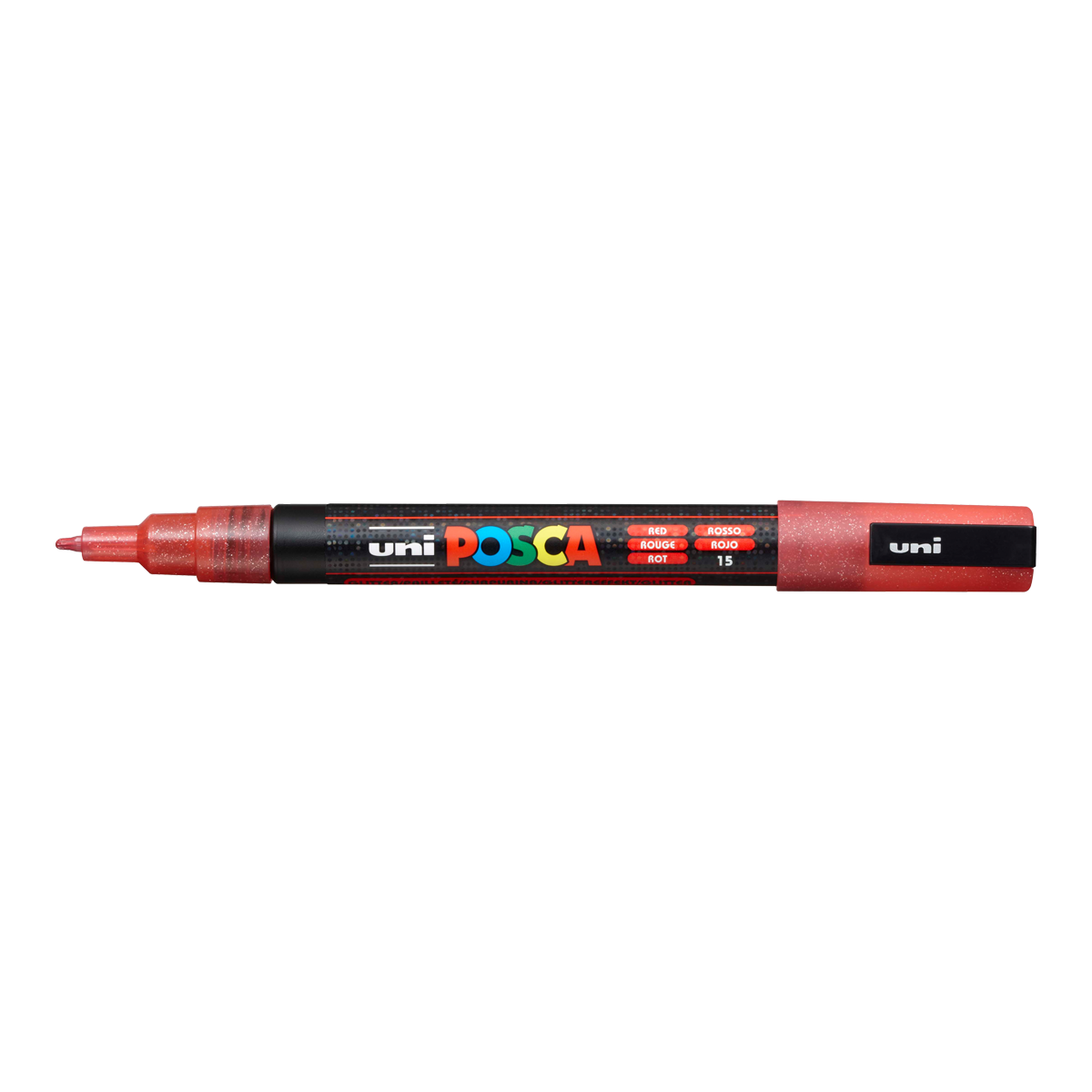Pennarello Posca PC-3ML, 0,9 1,3 mm, glitterato – rosso (L15