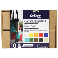 Set colori Pebeo per tessuti chiari e scuri Setacolor Opaque - 10x45 ml